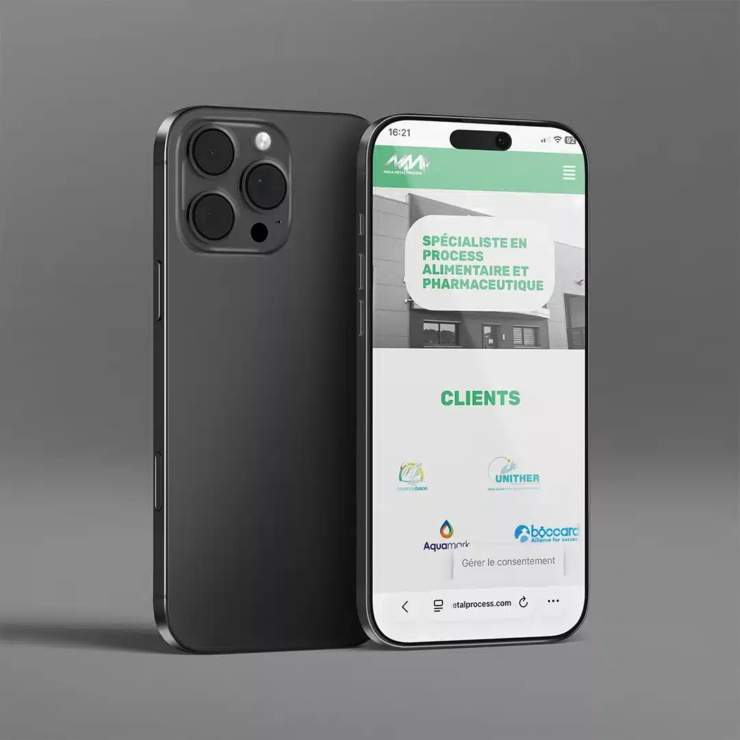 Site Méca-Métal Process sur smartphone