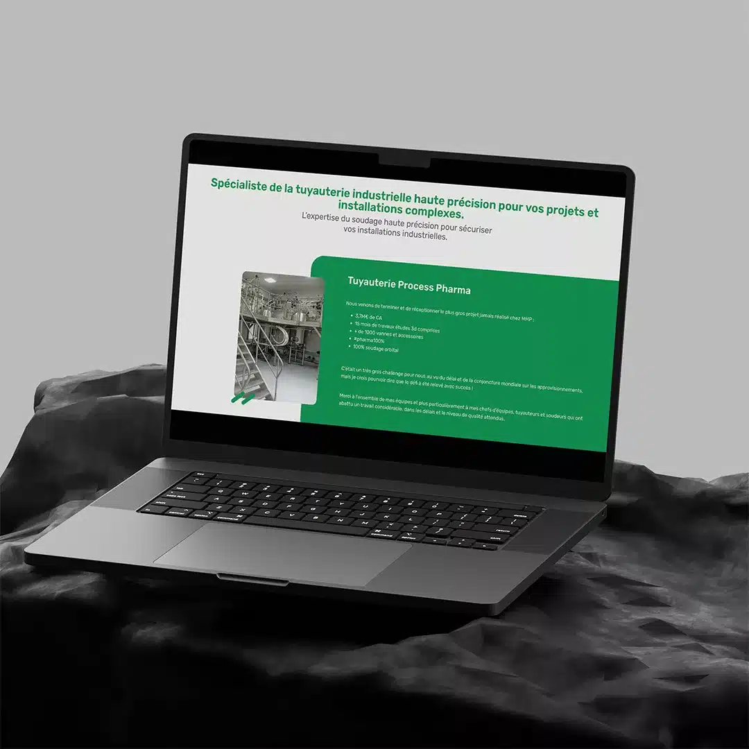 Site Méca-Métal Process sur ordinateur portable